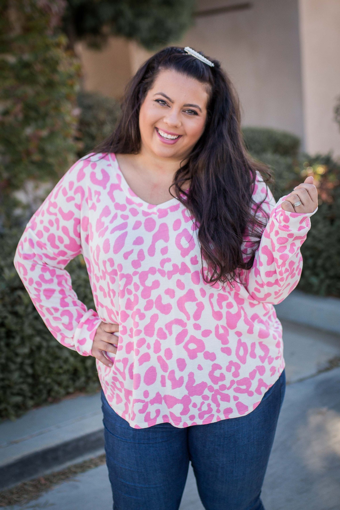 Pretty In Pink Waffle Knit Top