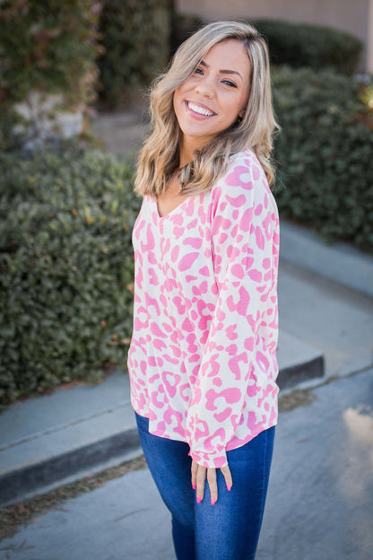 Pretty In Pink Waffle Knit Top