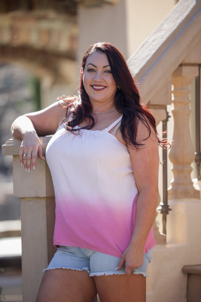 Strawberry Sorbet Ombre Tank