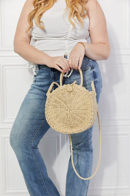 Feeling Cute Rounded Rattan Handbag in Ivory