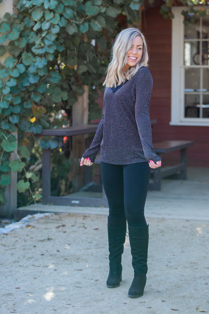 Holiday Glitz Long Sleeve Top