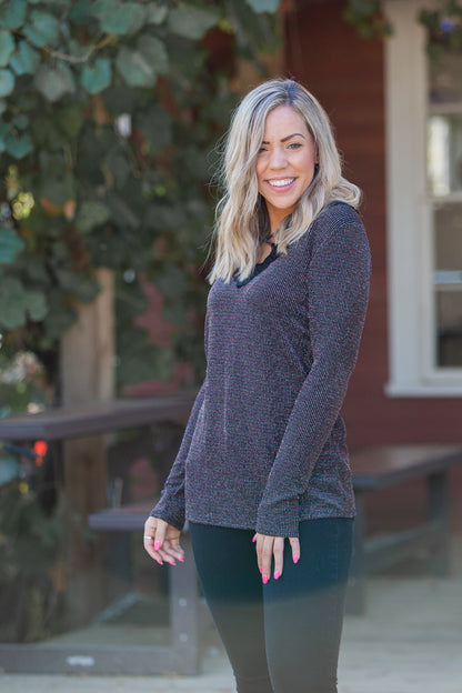 Holiday Glitz Long Sleeve Top