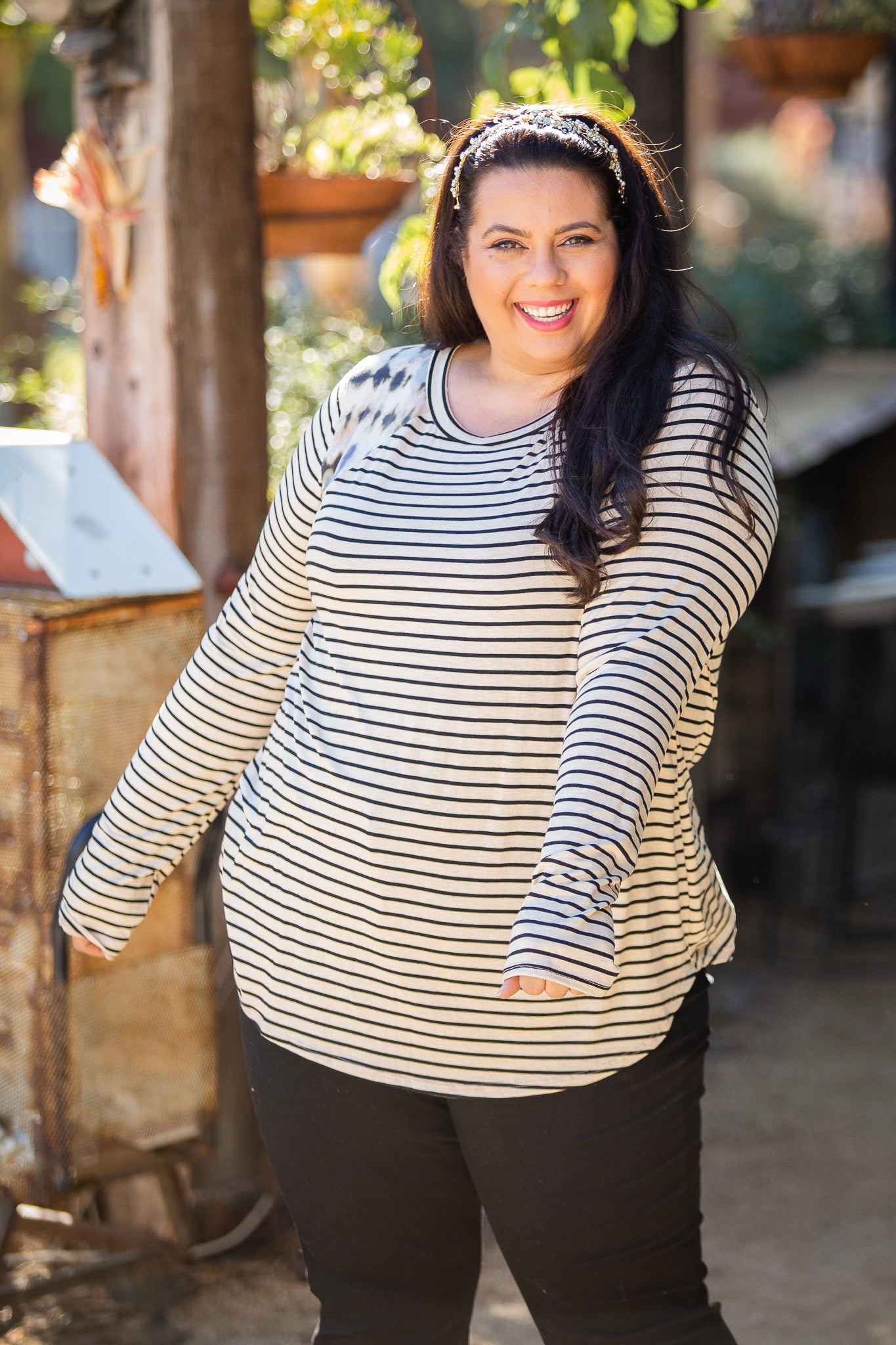 Harmoniously Striped Long Sleeve Top