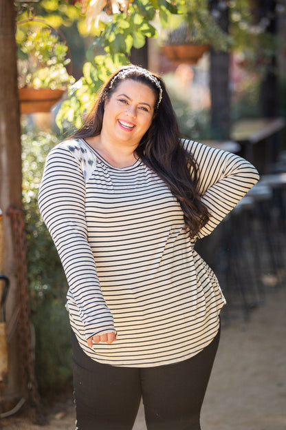 Harmoniously Striped Long Sleeve Top