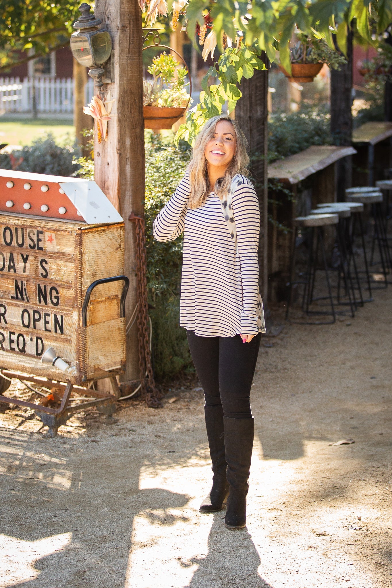 Harmoniously Striped Long Sleeve Top