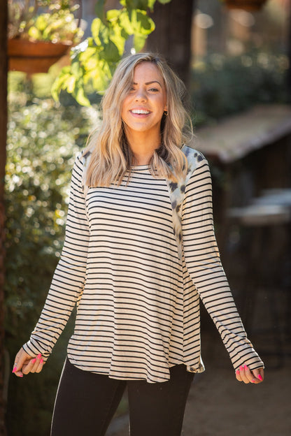 Harmoniously Striped Long Sleeve Top