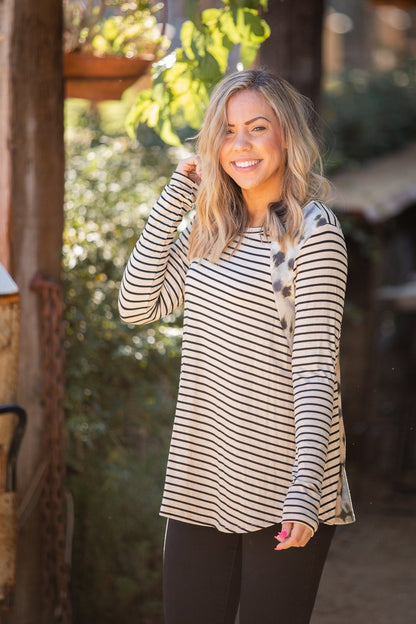 Harmoniously Striped Long Sleeve Top