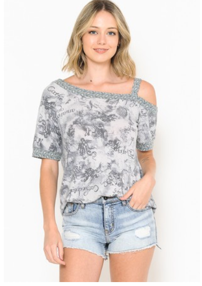 Travel Dreams Off Shoulder Tunic