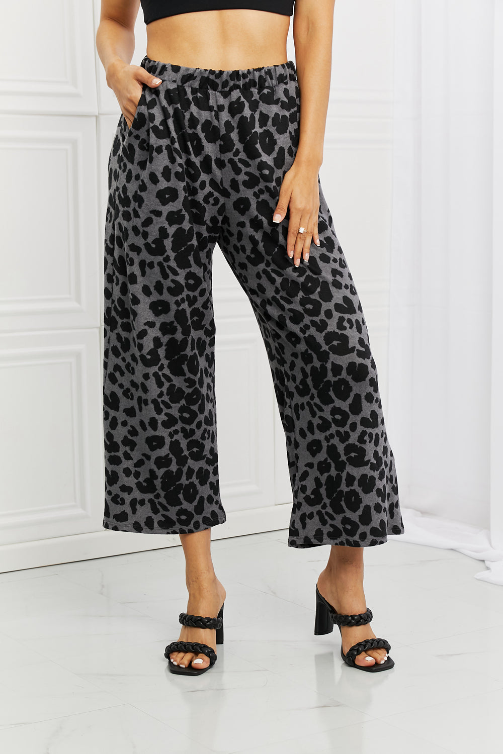 Stay Cozy Pattern Wide Leg Pants