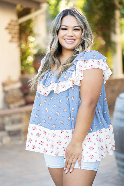 Live Life Ruffled Woven Blouse