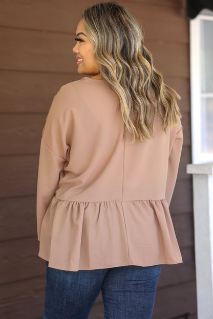 Mocha Crepe Peplum