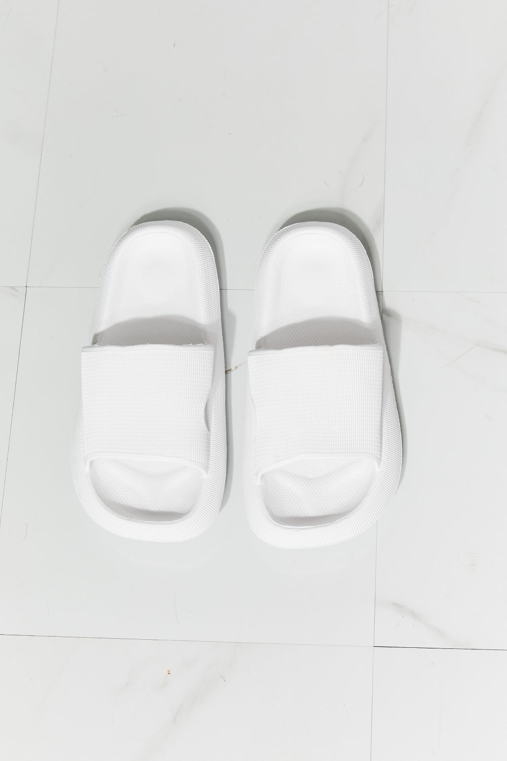 Arms Around Me Open Toe Slide in White