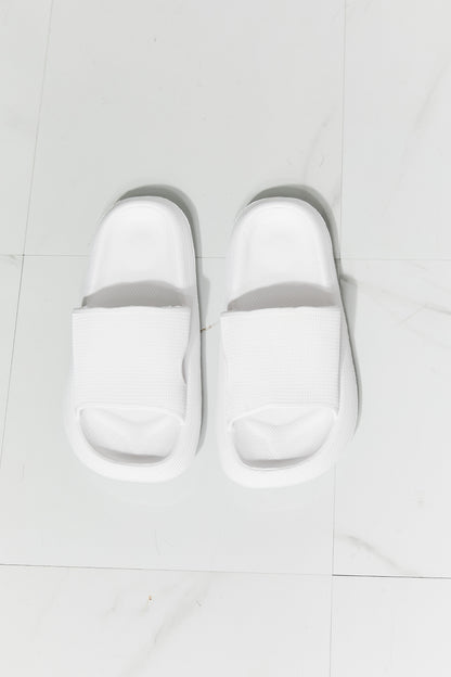 Arms Around Me Open Toe Slide in White