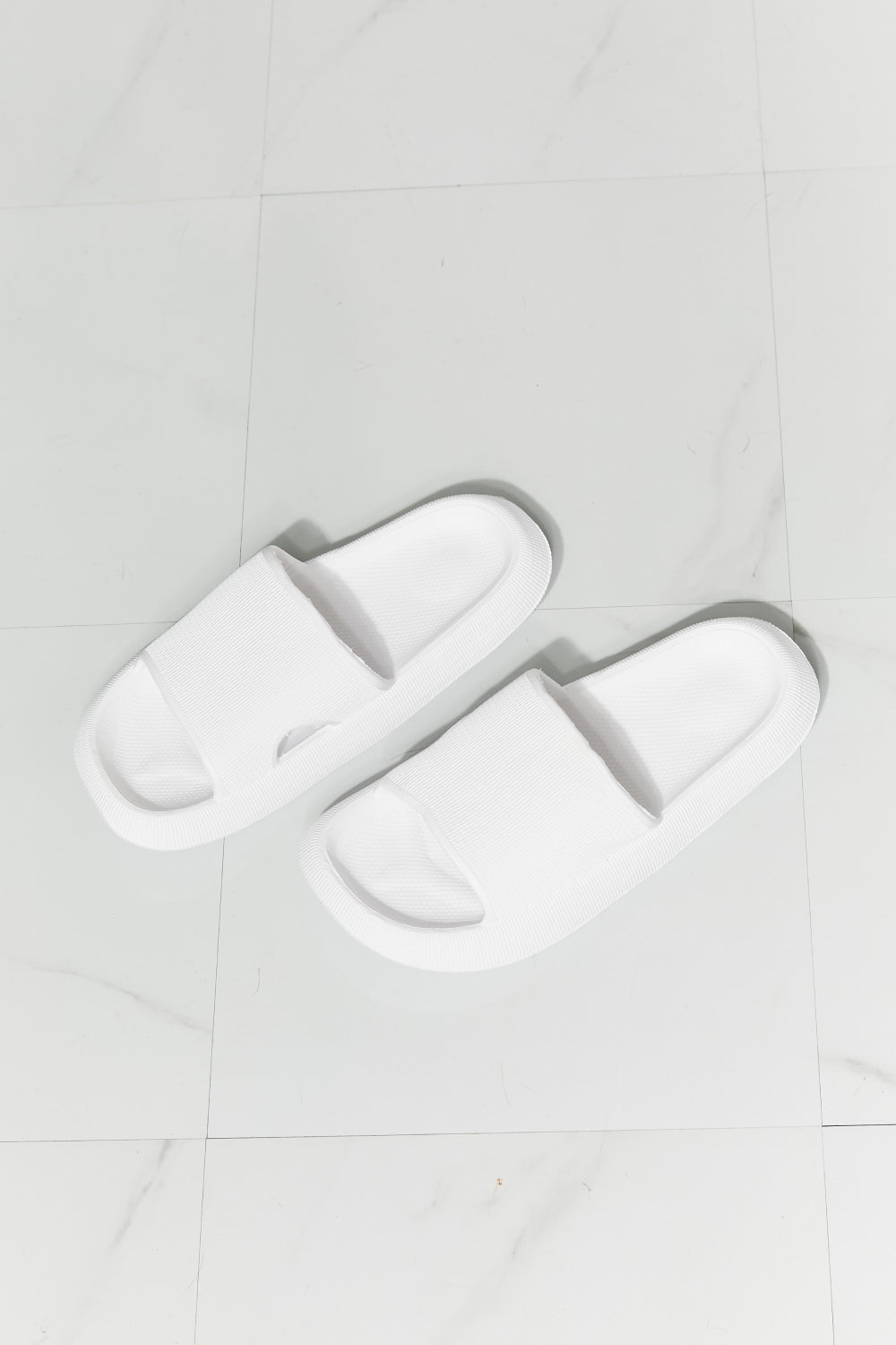 Arms Around Me Open Toe Slide in White