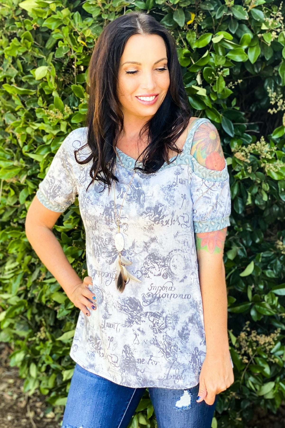 Travel Dreams Off Shoulder Tunic